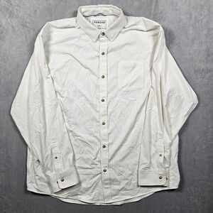 Poncho Button Down Shirt Mens XXL White Performance Stretch Long Sleeve Regular